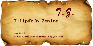 Tulipán Zenina névjegykártya